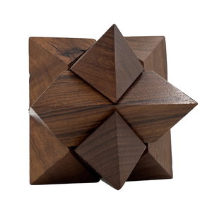 Casse-tête en bois fait main |   Jeu de puzzle en cubes imbriqués en bois de rose indien |   Cadeau de jeu éducatif pour l'entraînement cérébral - Product Image 1