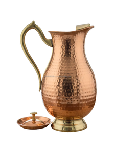 เหยือกน้ำทองแดงแบบมีลายคุณภาพพรีเมียม ผลิตตามหลักอายุรเวท พร้อมพวยน้ำกว้าง จำหน่ายในราคาขายส่งราคาถูก - Product Image 2