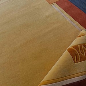 Tapis traditionnel de luxe beige chaud avec bordure rouille, motif abstrait, pour salon et chambre, décoration intérieure raffinée - Product Image 6