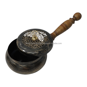 Handcrafted Iron Incense Burner with Wooden Handle <b>Decorative</b> Resin Incense Holder Home Meditation <b>Decor</b> - Product Image 5