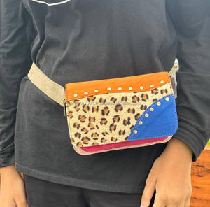 Western Handmade Real Animal Print Fur Genuine Leather Hip <b>Pocket</b> Bags Women's Vintage Stylish Festival Adjustable Fanny Packs - Product Image 2