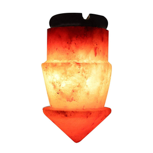 Lampe en sel de l'Himalaya rouge, rustique, en cristal naturel, avec base en bois, pour une présentation décorative sur table et un intérieur chaleureux - Product Image 2
