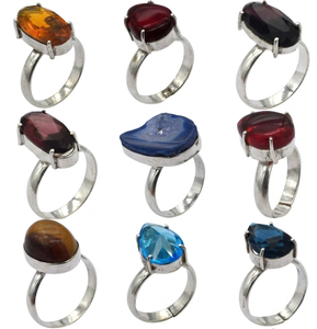 Bulk Christian Engagement Mix Gemstone <b>Rings</b> for Women <b>Men</b> <b>Silver</b> Plated Vintage Anniversary Gift - Product Image 2