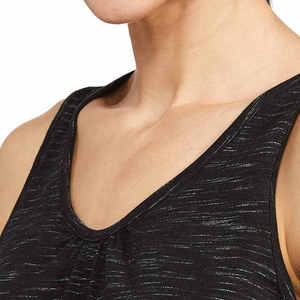 PEARIA INDUSTRY Women <b>Black</b> Knitted Scoop Neck <b>Tank</b> <b>Top</b> Breathable Casual Solid Style Polyester/Cotton Eco-Friendly Quick Dry - Product Image 4