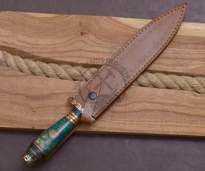 Nouvelle édition de couteau de survie artisanal, couteaux Dogger en acier Damas avec manche en résine, meilleur couteau de chasse de collection, couteau à lame fixe - Product Image 6