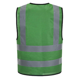 Gilet de sécurité réfléchissant vert pour homme, col en V, respirant, léger, en toile, réversible, vêtement d'extérieur décontracté pour l'automne, tenue de travail - Product Image 5