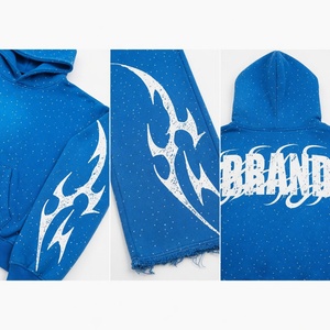 ชุดวอร์มทรงบานปักโลโก้ตามสั่ง ดีไซน์ลายพิมพ์นูนประดับเพชร ผลิตจากผ้าฟลีซเนื้อหนา สำหรับทุกเพศ - Product Image 6