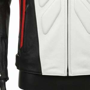 Chaqueta de Motociclista de Cuero para Hombre, Manga Larga, con Bloques de Color, Resistente al Viento, para Todas las Estaciones, Estilo Adulto - Product Image 5