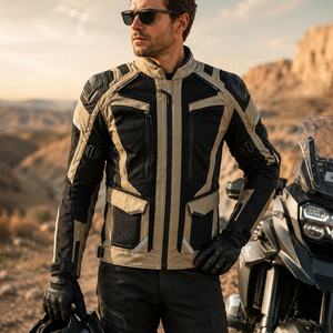 Panneaux de ventilation personnalisés, bandes réfléchissantes, veste en Cordura pour homme, protections contre les chocs tout-terrain, vestes textiles pour moto - Product Image 6