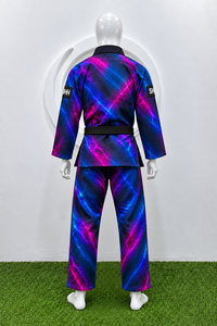 Kimono BJJ SHH avec imprimé néon éclair, uniforme de Jiu-Jitsu unisexe pour adultes avec ceinture noire, impression par transfert par sublimation - Product Image 6