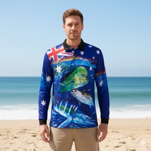 Camiseta Polo de Pesca Personalizada con Sublimación, Transpirable, 100% Poliéster, Unisex para Niños, Manga Corta, UPF, 150g - Product Image 1