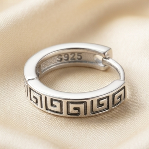 DIVYORO Pendientes de aro de plata 925 con diseño griego de moda para mujer - Product Image 3