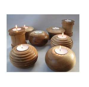 Support de bougie en bois naturel pour mariages, événements festifs, fêtes – Support de bougie minimaliste fait main pour la maison, les restaurants, les tables - Product Image 6