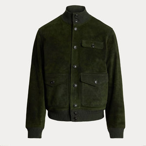 Men's Retro Brown <b>Suede</b> <b>Jacket</b> Best Vintage Short <b>Bomber</b> Crocheted Leather Fabric Winter Wear Men <b>Suede</b> <b>Jacket</b> - Product Image 6
