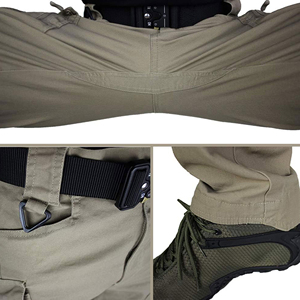 Pantalon cargo décontracté en coton pour homme, coupe ample, multi-poches, pantalon d'extérieur avec fermeture éclair, confortable pour un usage quotidien, pantalon cargo pour homme - Product Image 5