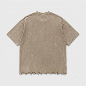 Oversized Cotton T-<b>Shirt</b> Short Sleeve O-Neck Washed Jersey Men's Casual Solid Color Eco-Friendly Breathable 230g - Product Image 2