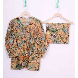 Pijama Largo Elegante y Modesto con Estampado Floral para Mujer, de la Mejor Calidad, Algodón Puro Ecológico, Traje de Noche para Verano, Ropa de Playa, Primavera - Product Image 2