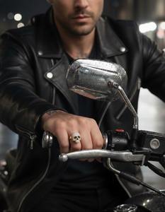 Bague de luxe tête de mort pour homme, style hip-hop glacé, en argent 925, finition or 10K 14K, bijou de mode imposant, cadeau - Product Image 6