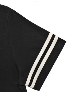 Womens Casual Short Sleeve Tracksuit Crewneck Top and Drawstring Joggers Set Two Piece Loungewear Side Stripe Activewear - Product Image 4
