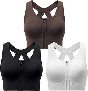 Sujetador Deportivo de Alta Calidad para Mujer, Diseño Racerback con Cierre Frontal, Acolchado, Sin Varillas, a Prueba de Impactos, para Correr y Hacer Ejercicio - Product Image 1