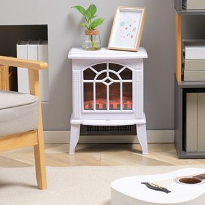 Stufa Elettrica Bianca da 750W/1500W con Fiamme LED Realistiche e Protezione dal Surriscaldamento - Product Image 2