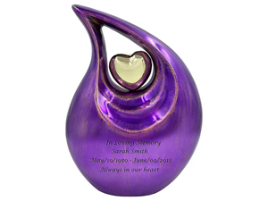Blue Tear Drop Urn <b>Memorial</b> <b>Keepsake</b> Sculpture Remembrance Ornament for Human Adult Ashes - Product Image 2