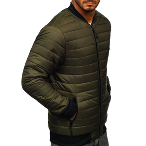 <b>Men's</b> Lightweight Regular Fit <b>Bomber</b> <b>Jacket</b>-Polyester/Cotton Reflective Printing-Crew Neck Full Sleeves Side - Product Image 2