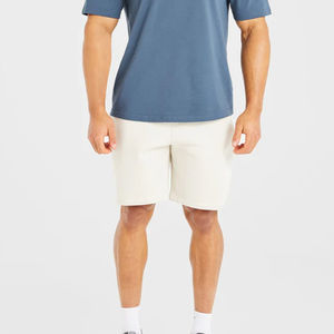 Shorts de sport décontractés pour hommes, 100% coton, design personnalisé, taille élastique, respirant, séchage rapide, toile double couche - Product Image 4