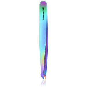 Stainless Steel Eyebrow Tweezers for Women Rainbow Finish Eyebrow Clipper Precision Shaping Grooming <b>Tool</b> <b>with</b> OEM Color Options - Product Image 5