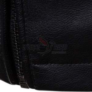 Veste en cuir d'hiver sur mesure, couleur unie, veste en cuir pour homme, streetwear, veste en cuir pour homme - Product Image 5