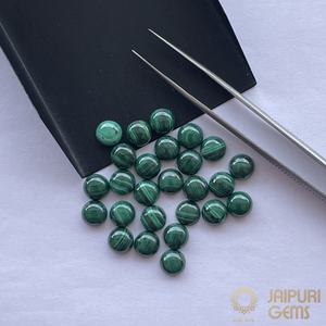 Pierres précieuses Jaipuri : Cabochons en malachite verte naturelle, pierres semi-précieuses lâches de 6mm à 10mm, polies et traitées - Product Image 2