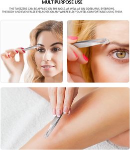 Nose Hair Trimming Tweezer Stainless Steel Pointed Tip Eyebrow Tweezers Reusable <b>Precision</b> <b>Tools</b> Portable Grooming <b>Tool</b> - Product Image 6