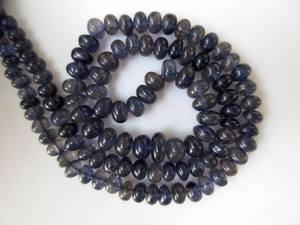 Perles rondes en iolite bleue naturelle, perles rondes en iolite lisses, brin de perles pour la fabrication de bijoux DIY - Product Image 4