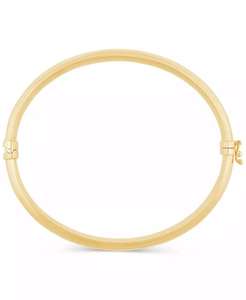 Polished Tube Hinge <b>Bangle</b> Bracelet in 18K <b>Gold</b>-<b>Plated</b> Sterling Silver | Macy's - Product Image 4