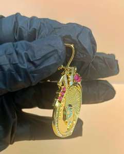 Pendentif en argent 925 avec pièce de monnaie américaine de 10 dollars de 1915, motif tête d'Indien, bijoux hip-hop, moissanite VVS, pendentif sur mesure pour homme - Product Image 6