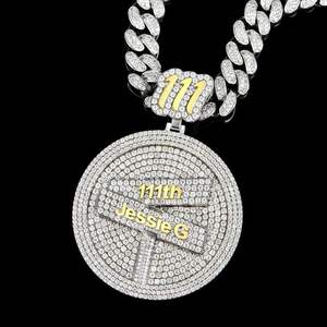 Joyería Hip Hop para Hombre, Colgante Personalizado con Letra, Plata de Ley 925, Moissanita VVS, Chapado en Rodio Certificado, Número o Nombre - Product Image 1