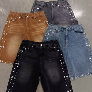 Pantalones Cortos Urbanos de Moda con Pedrería para Hombre, Diseño Brillante con Detalles de Pedrería para Estilo Urbano y Uso Diario - Product Image 6