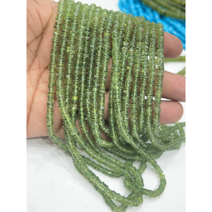 Cuentas de Piedras Preciosas de Alta Calidad para la Elaboración de Joyería, 17 Pulgadas, Apatita Verde Natural, Forma de Neumático Heishi Lisa, Tamaño 6-7 mm - Product Image 1