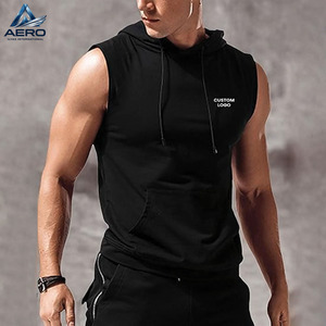 2026 Men <b>Workout</b> Hooded Tank Tops Sleeveless Gym Training Bodybuilding Muscle Cut Off Black Color Sleeveless <b>Hoodies</b> - Product Image 4