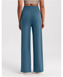 Pantalon de yoga uni à jambe droite, vêtements de sport confortables, pantalon large, vente en gros de pantalons de yoga pour femmes - Product Image 6