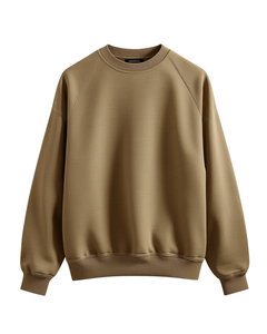 Sweat-shirt unisexe à col rond surdimensionné, couleur unie, coupe classique, tricoté, 100% coton, pull décontracté, vêtement d'automne - Product Image 3