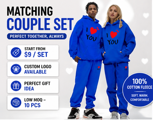 Conjunto Deportivo Personalizado para Parejas, Día de San Valentín 2027 |   Sudadera con Capucha y Pantalones Deportivos de Felpa 100% Algodón para Hombre y Mujer |   Casual - Product Image 2