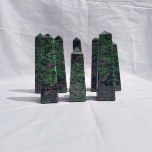 Torre de Zoisita Rubí Natural |   Obelisco de Cristal de Rubí Zoisite Pulido |   Piedras Preciosas Verdes y Rojas de Alta Calidad para Feng Shui, Venta al Por Mayor - Product Image 6