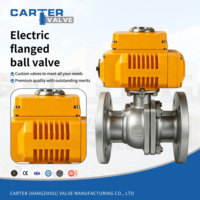 Válvula de Bola Eléctrica Carter con Brida SS316 CF8M de 3 Piezas, Brida FF, Modulación 4-20mA, Resistente a la Corrosión, para Aceite y Gas, PN25 DIN CE