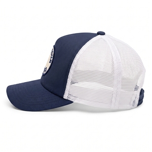 Custom Mesh Trucker Hat 6 Panel Curved Brim Embroidery Patch <b>Cap</b> <b>Navy</b> <b>Blue</b> White for Outdoor Sport Summer Headwear OEM ODM - Product Image 2