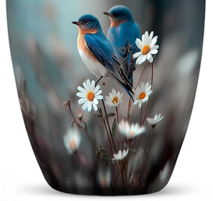 Urne funéraire artisanale américaine au design moderne pour adulte, magnifique urne commémorative bleue pour enterrement, capacité de 200 pouces cubes - Product Image 6