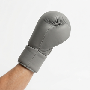 Guantes de Boxeo Profesionales de Último Diseño, Cuero PU Duradero, para Entrenamiento y Sparring, Todas las Temporadas, Gris, con Cordones, Diseño Juvenil para Fitness - Product Image 4