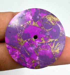 Cadran de montre en turquoise cuivrée violette A K Gems, 30,5 mm, fait main, luxe, personnalisé, modèle ETH-10147 Rajasthan (épaisseur 0,6 mm) - Product Image 3
