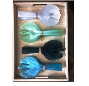 ARTISTIC 100% Resin Salad Tools Set Home Hotel Use Includes Ice Cream Spoon Dishwasher Safe Microwave Oven Safe Custom Color - Product Image 3