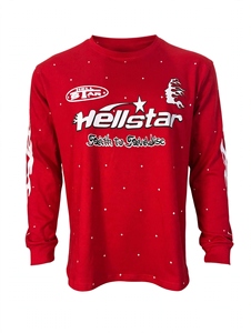 Custom Bright Red Long Sleeve T <b>Shirt</b> Graphic <b>Flame</b> Sleeve Print Vintage Heavyweight Cotton Streetwear Men Regular Fit T <b>Shirt</b> - Product Image 1